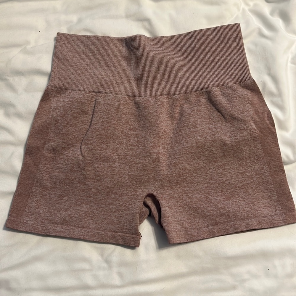 PINK Pink/brown biker shorts, good condition, worn a couple times